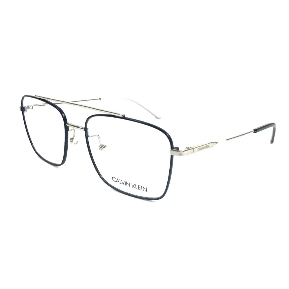 Calvin Klein Eyeglasses Frames CK19104 410 Satin Navy Gunmetal Square 53-17-140